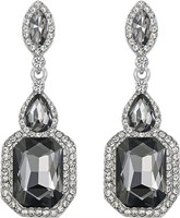 Elegant 3.00ct Gray Austrian Crystal Earrings