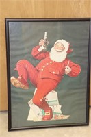 Rare Framed 1960's 20" Die-cut Cardboard easel