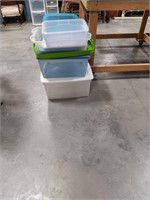 Sterilite storage containers  with extra lids 23