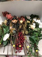 Lot of Faux Flowers & Greenery