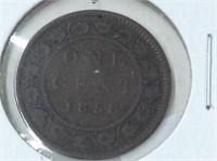 1858 1 Cent F Mark