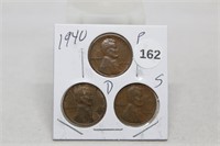 1940 P,D,S Lincoln cents