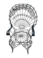 WROUGHT IRON TWISTED FAN BACK CHAIR