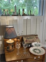 Lighthouse Figurines, Lamp, Recipe Box
