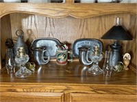 Tin Lamps, Electric Oil Lamps, Wilton, Platters