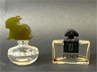 Set of Two Empty Perfume Bottles Fendi Bouton