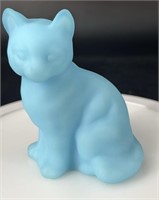 Fenton Blue Satin Sitting Kitty