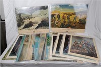 Lot Of Laminated Army Military Pictures Battles