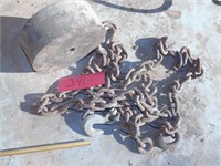 Block of Steel & Chain w 2 hooks