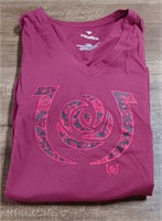 Sz L Burgundy V-Neck Womens Kentucky Shirt A26