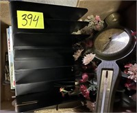 box lot thermometer flowers file holder etc