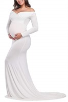 JustVH Maternity Elegant Fitted Maternity Gown Lon