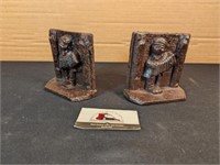 Cast iron boy w/ accordian bookends