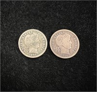 1892 O & 1916 Barber Dimes