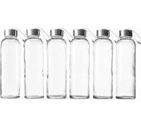 NEW $38 16oz Glass Beverage Bottles 6-Pack