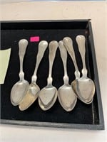 6 Titcomb Maine 1850's Coin Silver Spoons