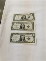 3 Silver Certificates $1