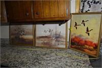 347: (3) wildlife Goose/duck pictures in frames