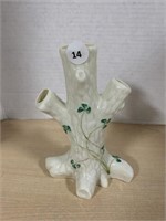Belleek Tree Stump Vase (green Stamp)