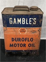 Gamble's Duroflo Motor Oil can (empty)