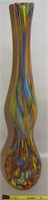 Pier 1 Imports Rainbow Spatter Glass Vase 14.25t