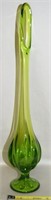MCM Viking Green 6 Petal Art Glass Swung Vase