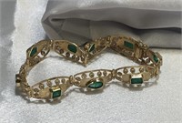 18k Yellow Gold And Emerald Bracelet