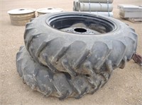 (2) 16.9 x 38 Coop Tires on 9 Bolt Rims #