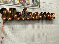 Lighted welcome sign all metal