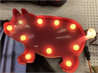Lighted pig 3-D all metal