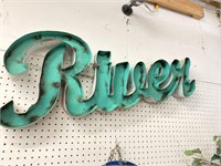 3D river sign all metal