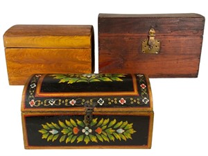 3 Vintage Wooden Boxes