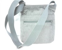 Thirty One Grey Cloth Messenger Bag w/Canvas Strap