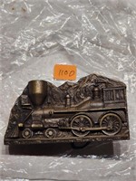 RARE Train Belt Buckle WITH SMOKING PIPE BILT IN