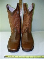 Brown Custom Square Toe Boots 11-12