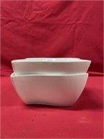 (2) Shaped White Serving Bowls