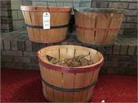 3 wooden bushel baskets (17.5" dia)