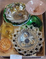 FLAT BOX OF COLORED GLASSWARE