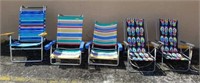 5 Very Nice Folding Beach Chairs W12C