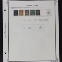 French Guinea Stamps Mint Hinged and Used on pages