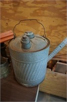 vintage Galvanized Gas Can with Caps