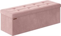 Songmics Storage Ottoman, Foldable Velvet Storage