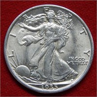 1935 Walking Liberty Silver Half Dollar