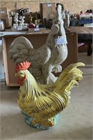 2 China Rooster Figures