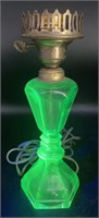 Uranium Glass Table Lamp, 11in