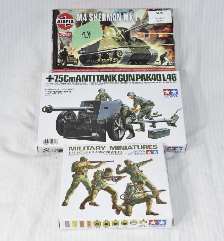 (3) Military Miniatures -Scaled Models