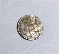1852 Silver 3c High Grade Details