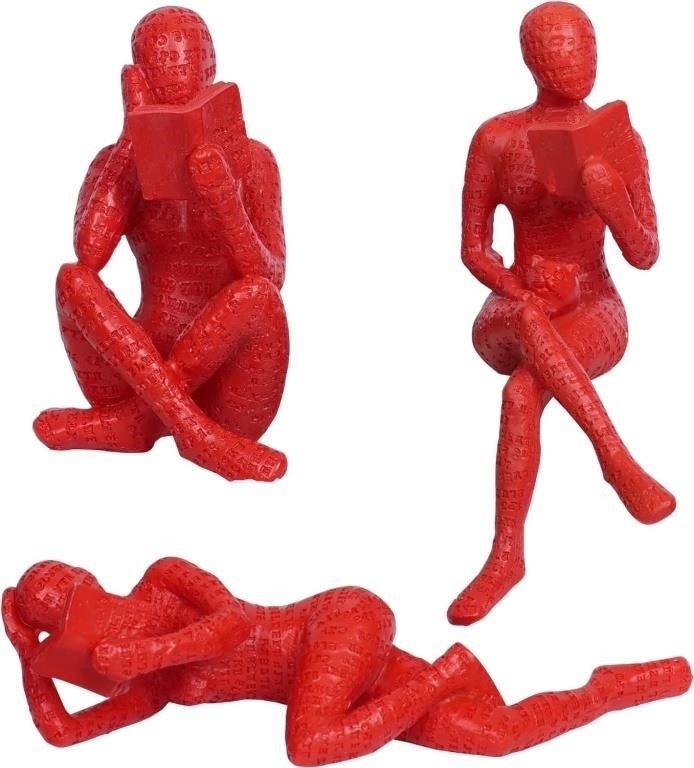 3 Pieces Pulp Reading Women Figurine Thinker