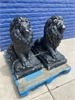 Concrete Lions pair HEAVY BRING HELP