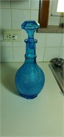 Brilliant blue decanter approx 13 inches tall